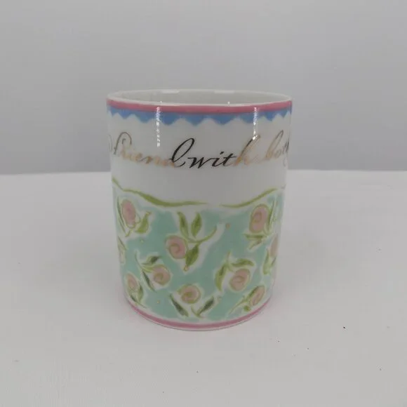 Andrea By Sadek Flora Bella Brenda Walton Coffee Mug Hold True Friend Both Hands - Picture 4 of 6
